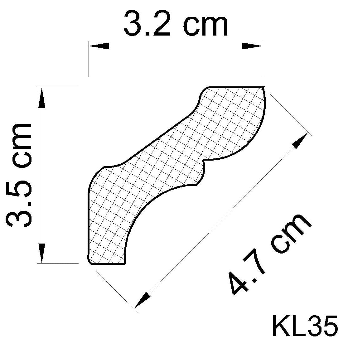 Taklist frigolit KL35