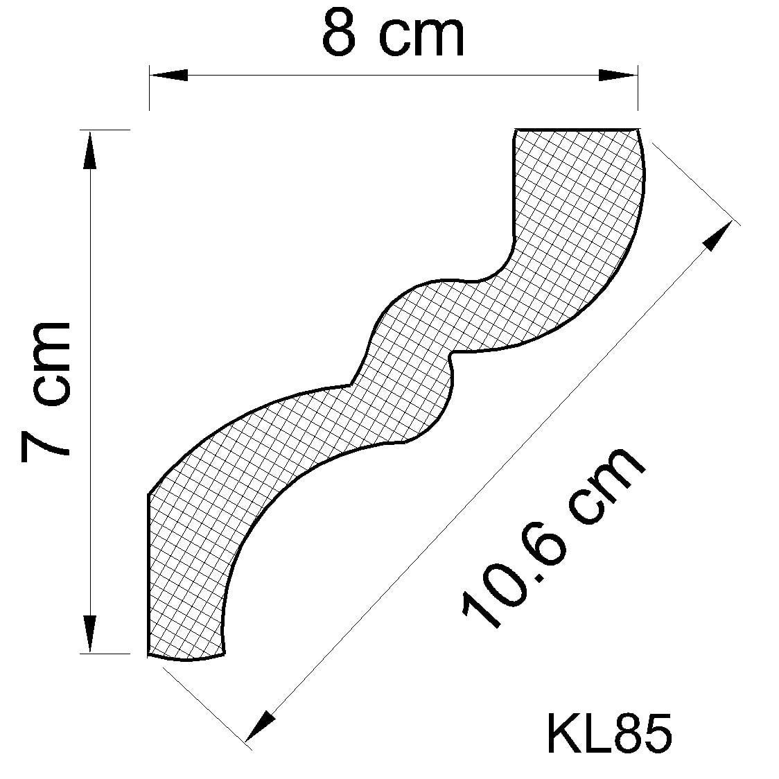 Taklist frigolit KL85